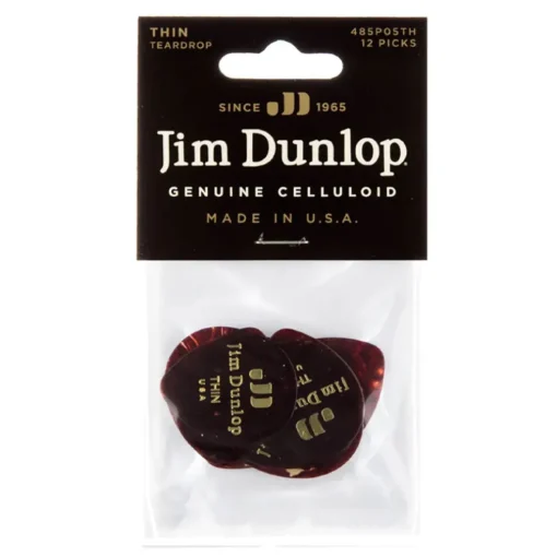 Jim Dunlop Celluloid "Shell Teardrop Classics" Thin - 12 Pack