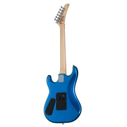 Kramer - Baretta Reverse Headstock Electric Guitar with Soft Case - White Lotus Custom Graphic White/Candy Blue