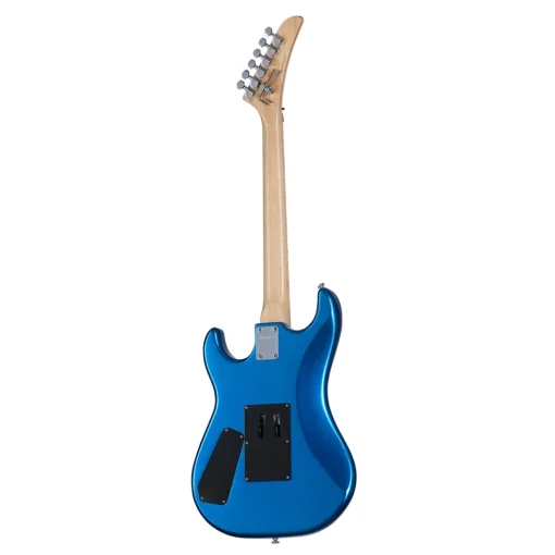 Kramer - Baretta Reverse Headstock Electric Guitar with Soft Case - White Lotus Custom Graphic White/Candy Blue