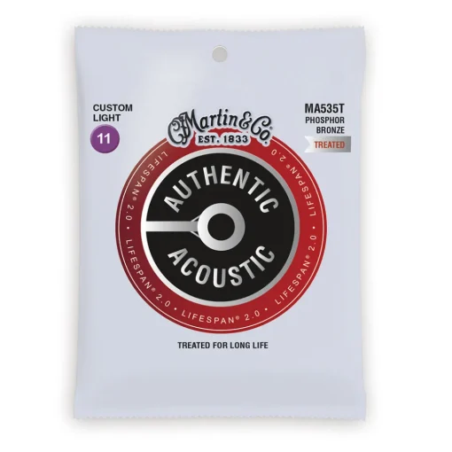 Martin MA535T - Authentic Treated Custom Light 92/8 - 11-52 Guitar Strings