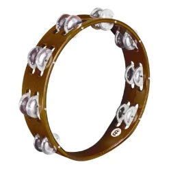 Meinl TA2A-AB Wood Tambourine - African Brown - Aluminium Jingles