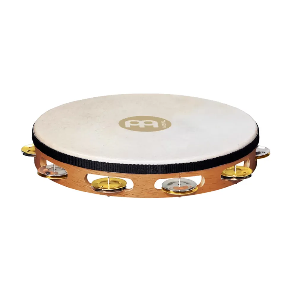 Meinl Wood Tambourine With 1 Row Dual Alloy Jingles - Super Natural