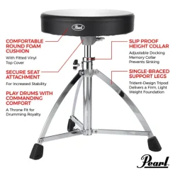 Pearl D-730 Drum Throne - Single Braced