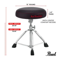 Pearl D1500 15" Vented Round White Cloth Drum Throne
