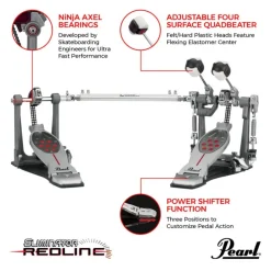 Pearl Eliminator Twin Pedal Chain Drive w/ Case