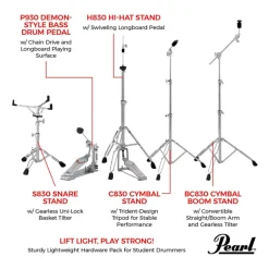 Pearl Limited Edition Export EXX 22" Fusion Plus Kit in Graphite Silver Twist with HWP834 Hardware Pack