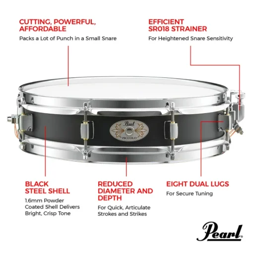 Pearl 13"x3" Steel Effect Piccolo Snare