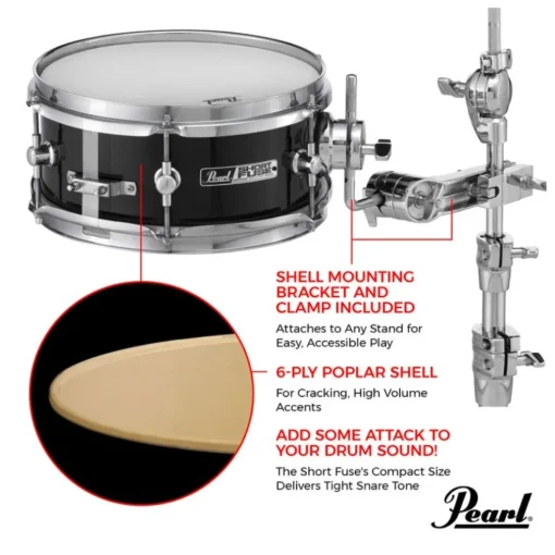 Pearl 10”x4.5" Short Fuze Snare Drum + Mount