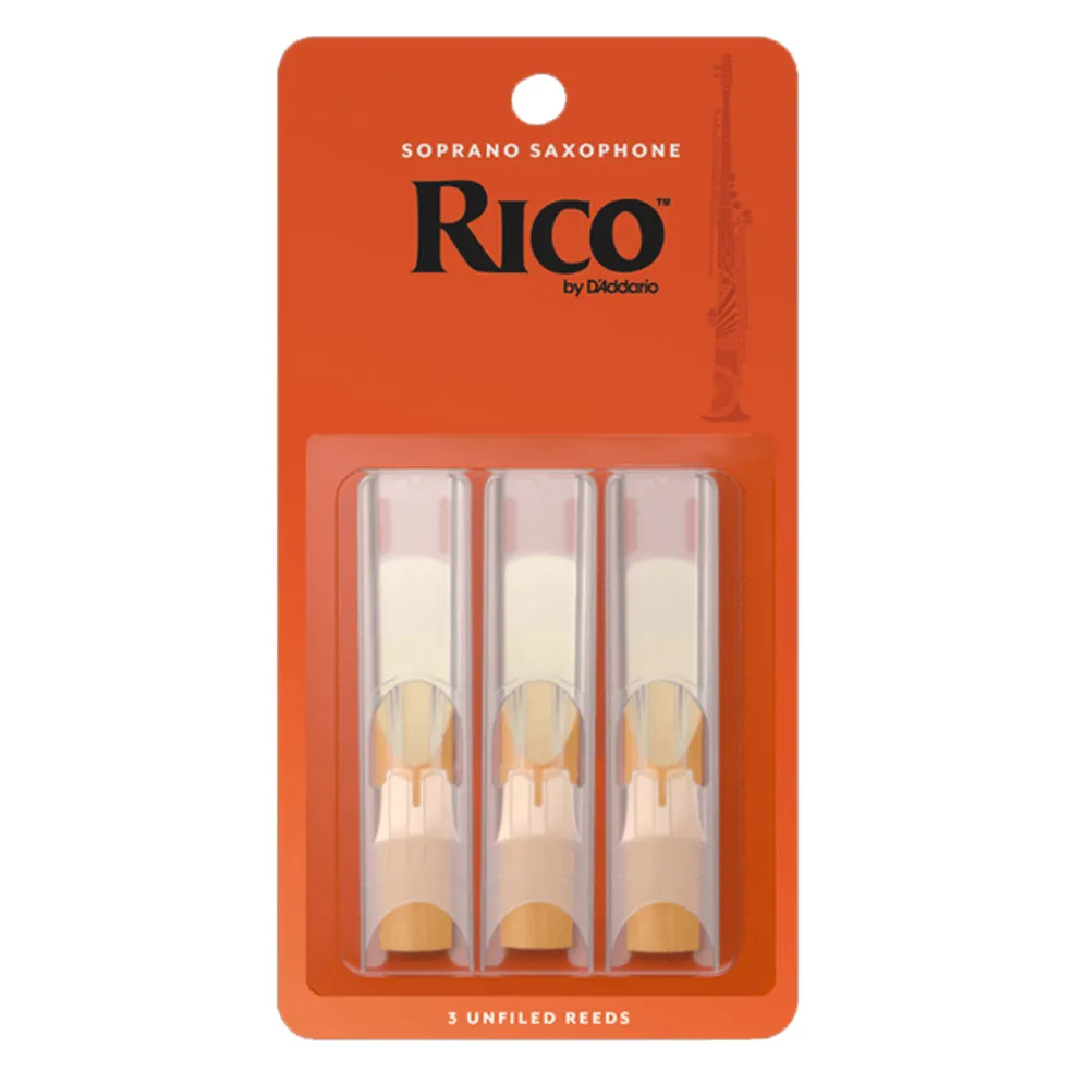 Rico by D'Addario Soprano Sax Reeds, Strength 2.0 - 3 Pack
