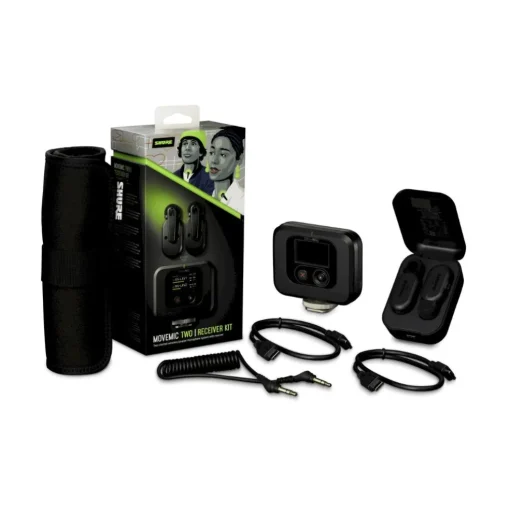 Shure Dual MoveMic Lavalier Microphones and MoveMic Receiver Kit with Charging Cases