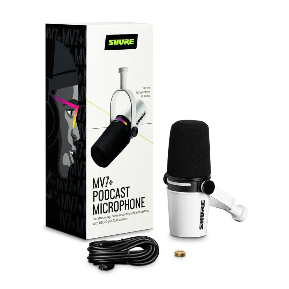 Shure Motiv MV7+ Podcast Microphone White