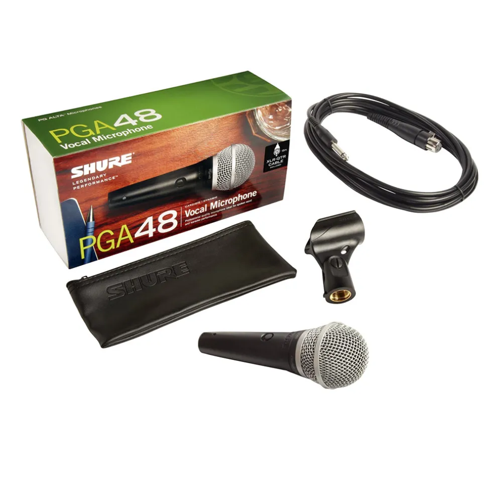 Shure PGA48-QTR Vocal Cardioid Dynamic Microphone with XLR-QTR Cable