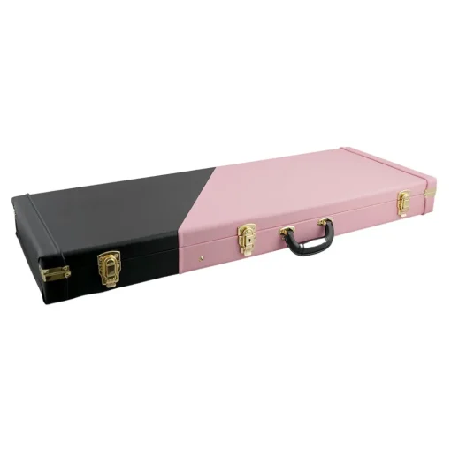 Sky 2 Tone Electric Guitar Hard Case - Black & Pink w/ Black Interior