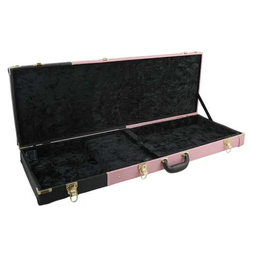 Sky 2 Tone Electric Guitar Hard Case - Black & Pink w/ Black Interior