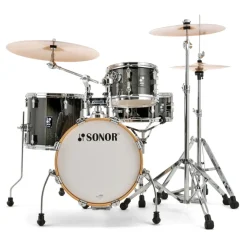 Sonor AQX Series Jungle Drum Set, Black Midnight Sparkle
