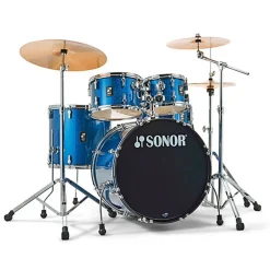 Sonor AQX Series Stage 5-Piece Kit with 1000 Series Hardware Set & Cymbals - Blue Ocean Sparkle