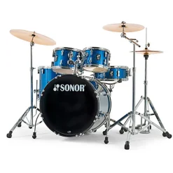 Sonor AQX Series Stage 5-Piece Kit with 1000 Series Hardware Set & Cymbals - Blue Ocean Sparkle
