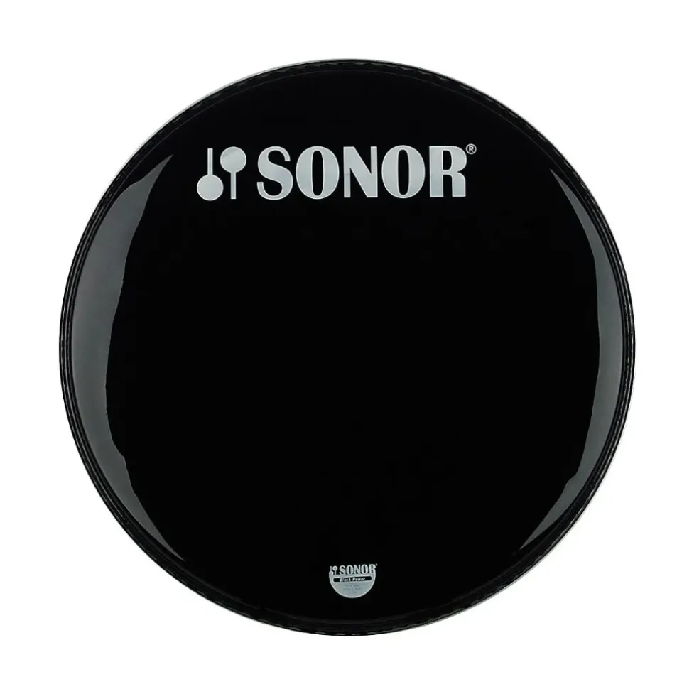 Sonor 22" P3 Powerstroke Bass Drum Head with Logo - Black