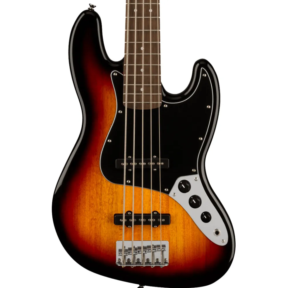 Squier - Affinity Series™ Jazz Bass® V, Laurel Fingerboard, Black Pickguard, 3-Color Sunburst