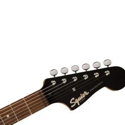 Squier Paranormal Strat-O-Sonic, Laurel Fingerboard, Black Pickguard, Crimson Red Transparent