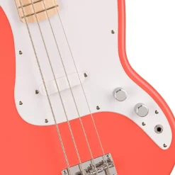 Squier Sonic™ Bronco™ Bass - Maple Fingerboard - White Pickguard - Tahitian Coral