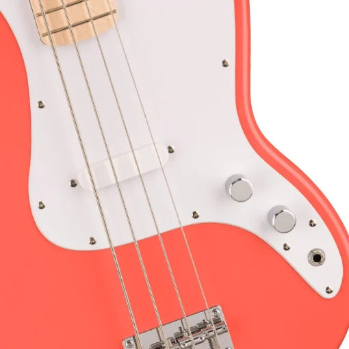 Squier Sonic™ Bronco™ Bass - Maple Fingerboard - White Pickguard - Tahitian Coral