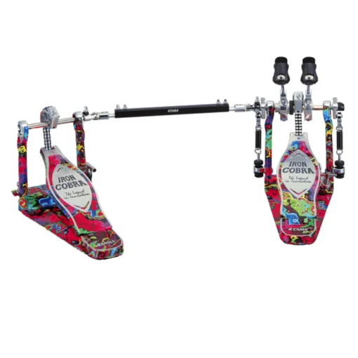 Tama 50th Anniversary Limited Iron Cobra Power Glide Twin Pedal - Marble Psychedelic Rainbow