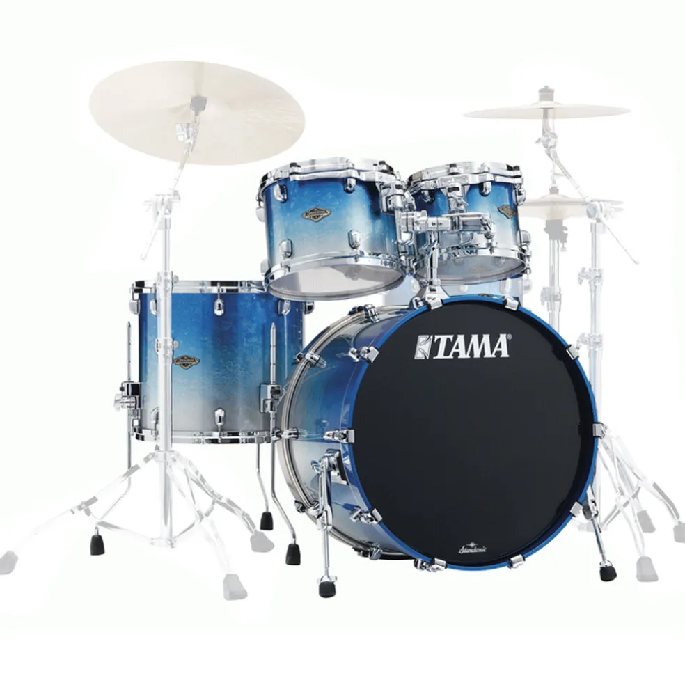 Tama WBS42S Starclassic Walnut/Birch 4-Piece Shell Pack with 22" Bass Drum - Molten Blue Ice Fade