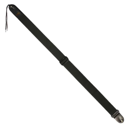 UXL 50mm Black Cotton Guitar Strap with Leather Tabs