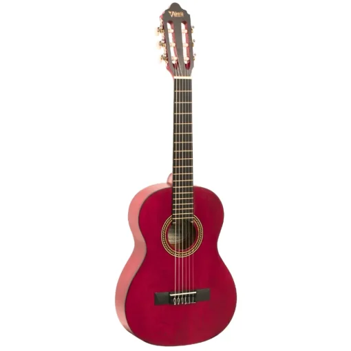 Valencia 200 Series 1/2 Size Classical Guitar, Transparent Wine Red