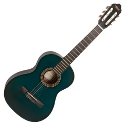 Valencia VC203 - 3/4 Classical Guitar - Satin Transparent Blue