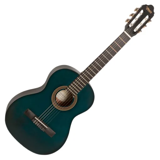 Valencia VC203 - 3/4 Classical Guitar - Satin Transparent Blue