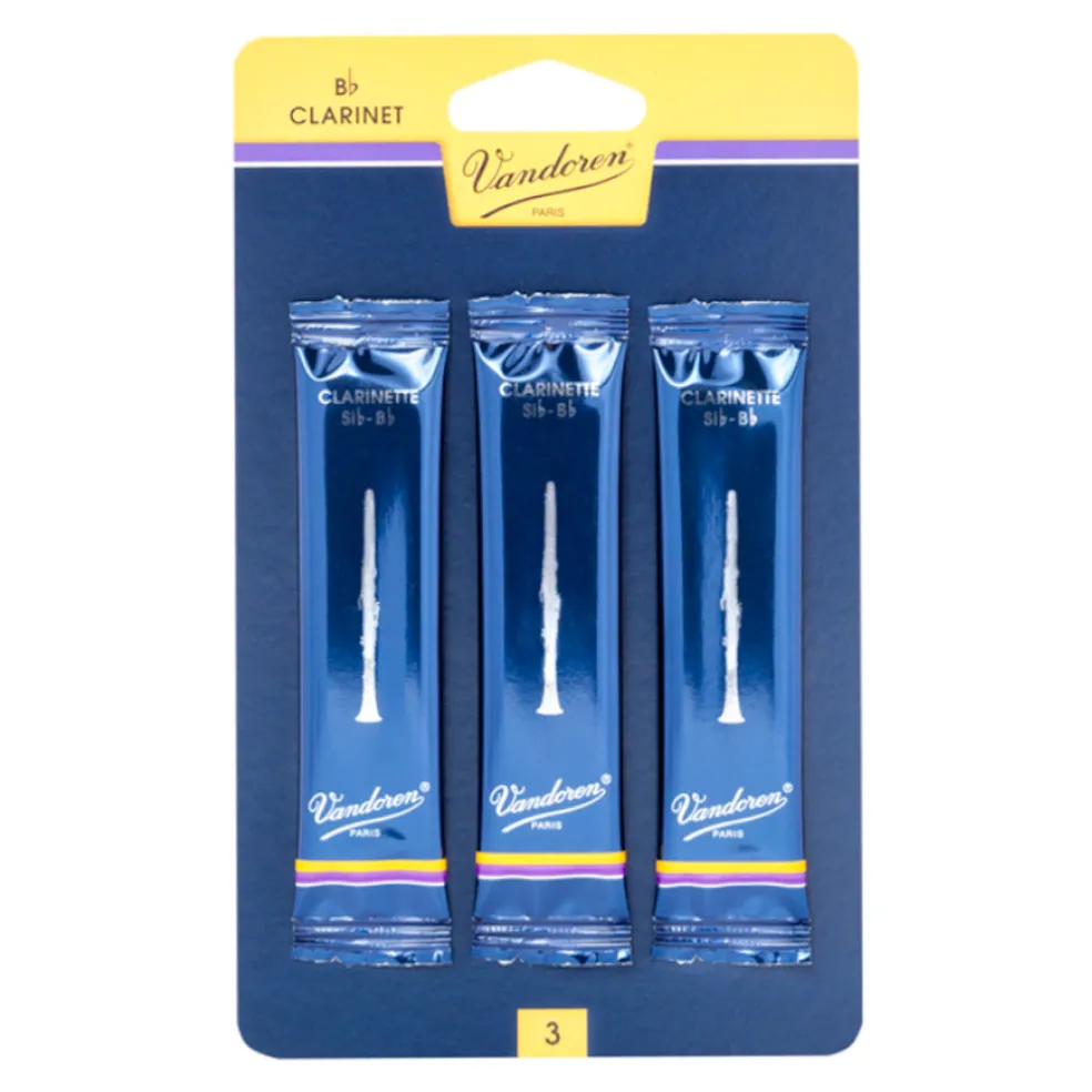 Vandoren Traditional B Flat Clarinet Reeds - Size 2 - 3 pack