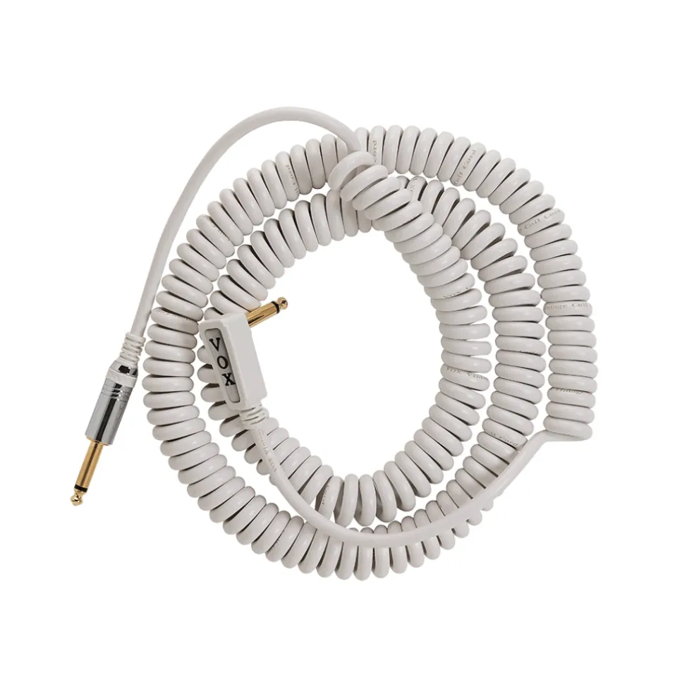 Vox Vintage Straight to Right Angle Coiled Cable - 9M White