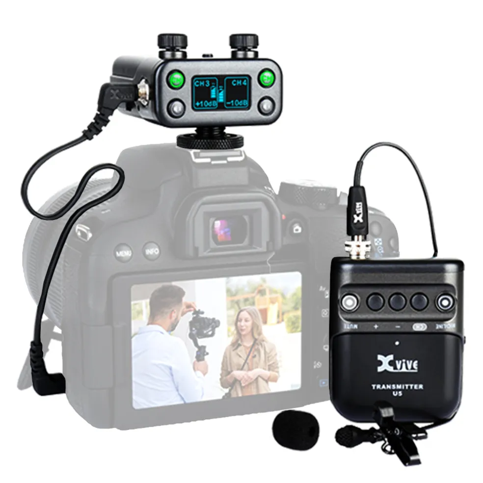 Xvive - U5T2 Camera-Mount W/Less Lav Mic Sys-2 Trans